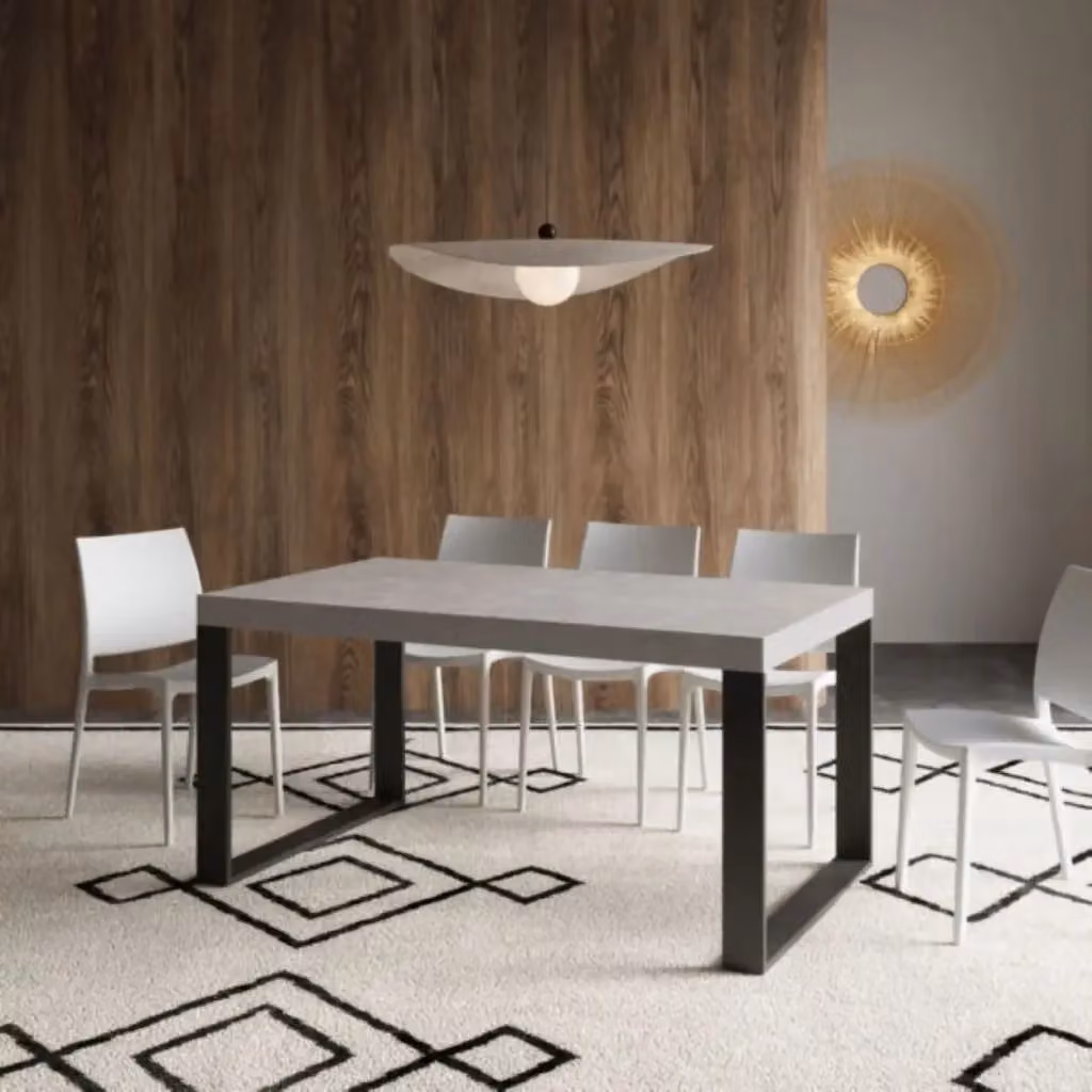 Tavolo allungabile Itamoby Tecno Cashmere bianco con gambe in metallo antracite L: 160-420 cm, P: 90 cm – 2