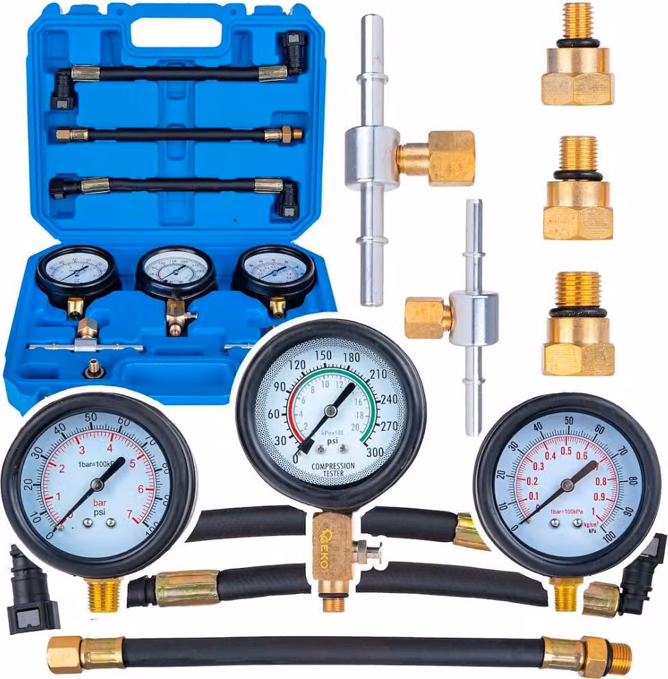 GEKO Compressometro per moto, set da 11 pezzi, tester di compressione G02511