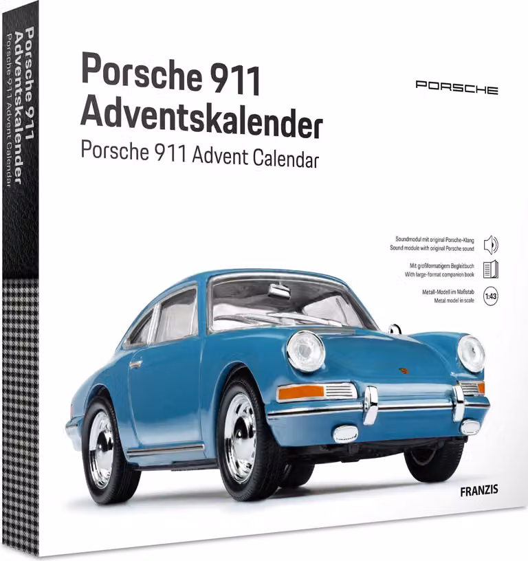 FRANZIS 67664 Porsche 911 Adventskalender, Modellbausatz 1:43