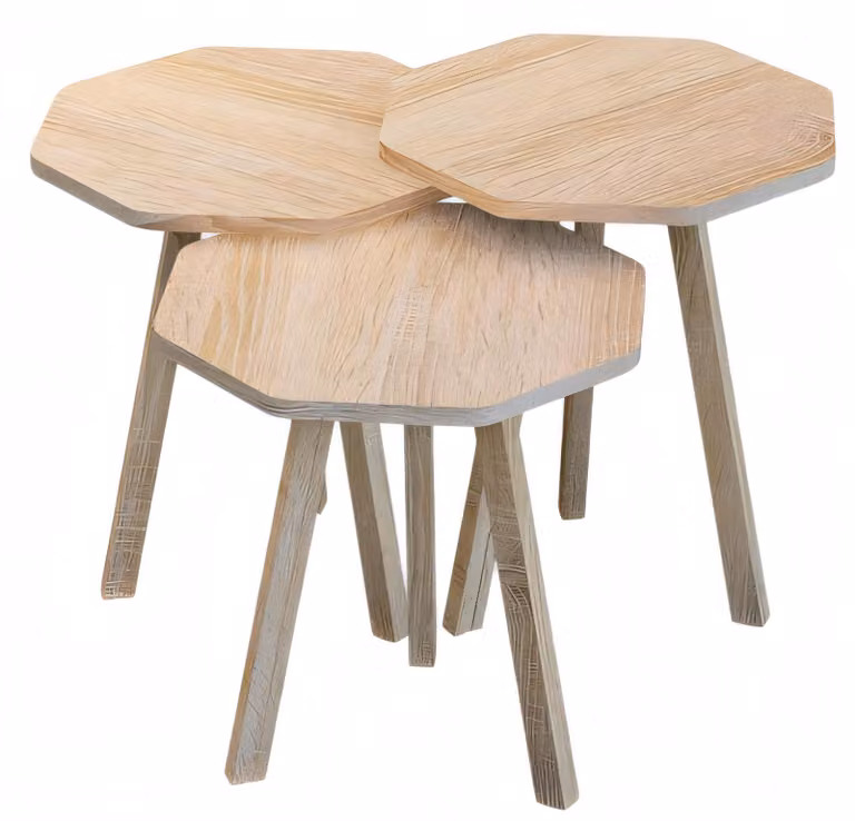 Elegantes braunes Holz Couchtisch-Set im modernen Stil