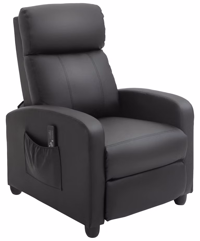 Poltrona massaggiante HOMCOM con funzione reclinabile, poltrona relax con funzione massaggio, televisore