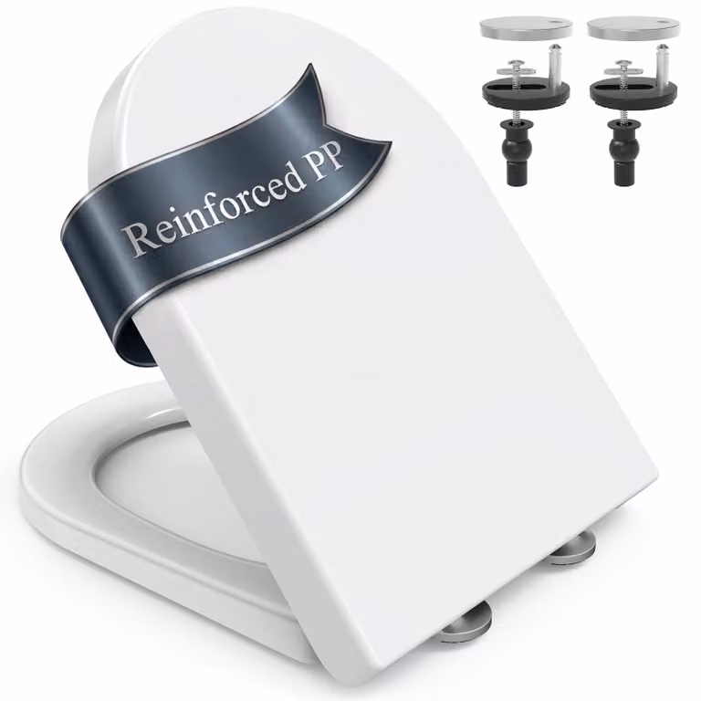 Coperchio per WC SURFOU con sistema di chiusura automatica, sedile per WC a forma di "D" in PP