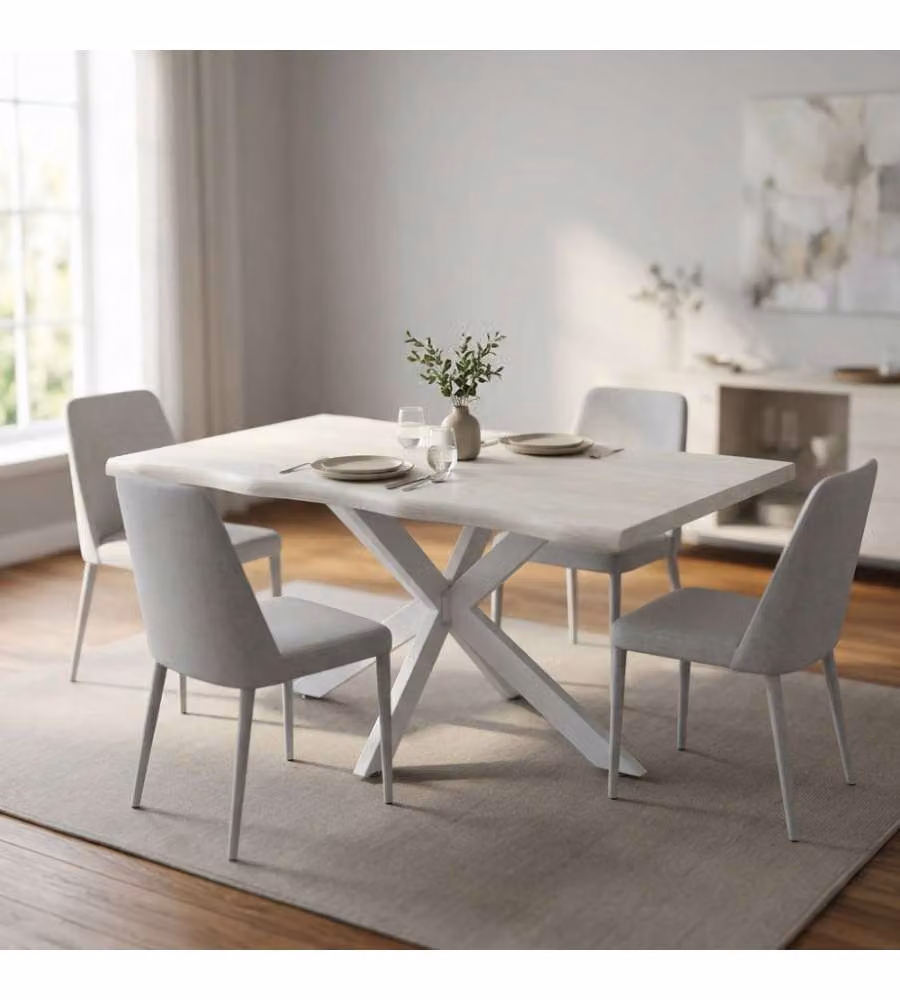 Cosma Tavolo FLOYD Bianco 160x90 cm Effetto Legno Fisso Rettangolare