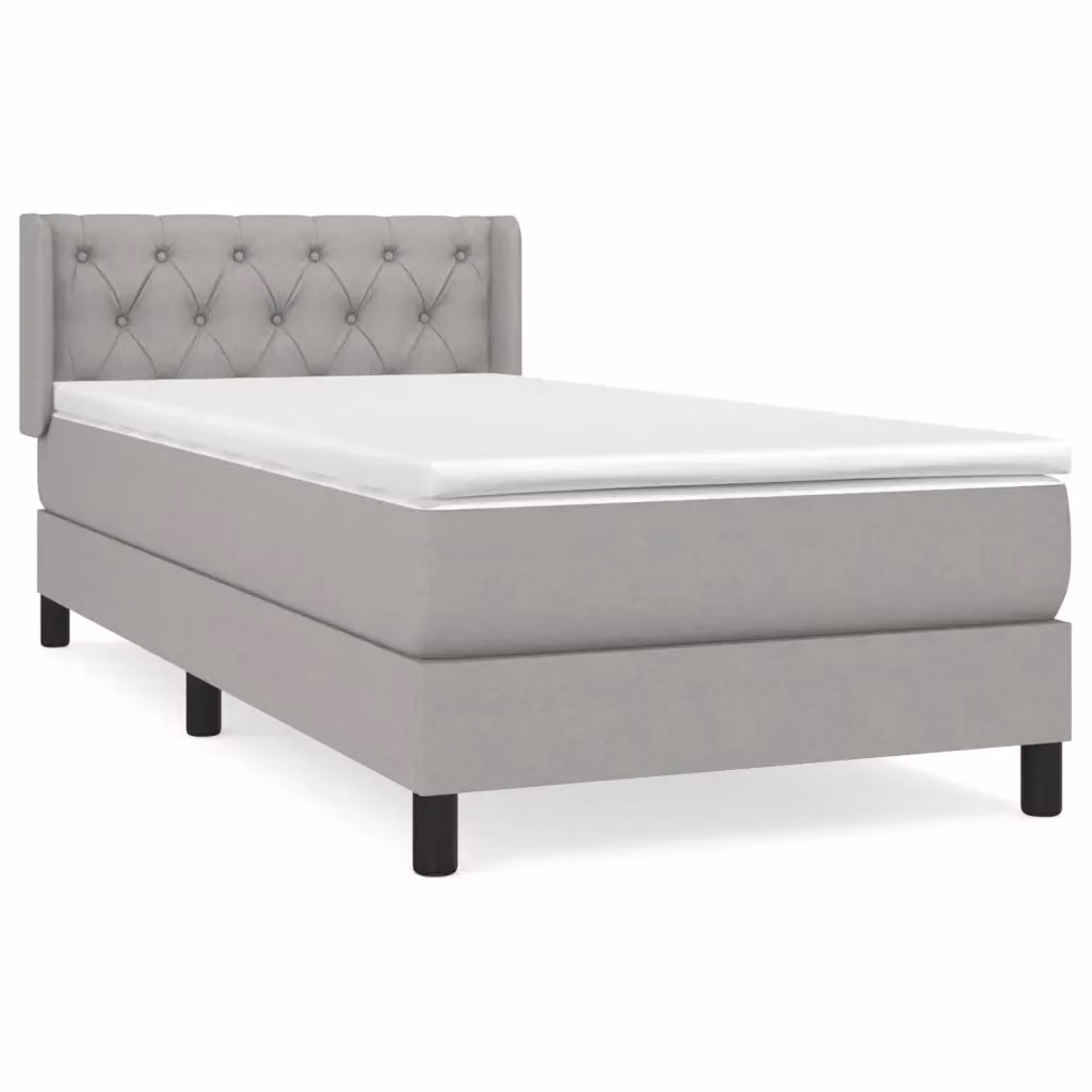 Letto Ibrido vidaXL con Giroletto a Molle e Materasso Grigio Chiaro e Bianco L/P/H: 200 x 80 x 83 cm – 2