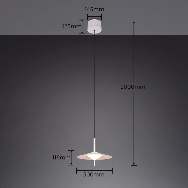 Trio Lighting Lampada a sospensione Amalo, dimmerabile, Bianco / Opale, Soggiorno / Sala da pranzo, Metallo, Moderno, Lampada a sospensione