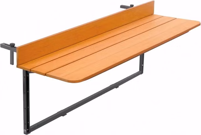 Tavolino pieghevole da balcone Look Out GIORDANOSHOP in alluminio antracite e doghe in resina marrone L: 120 cm, P: 37 cm