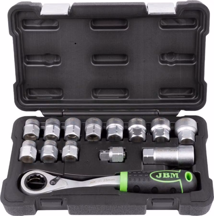 Set di bussole passanti JBM, da 13 a 27 mm, 14 pezzi.