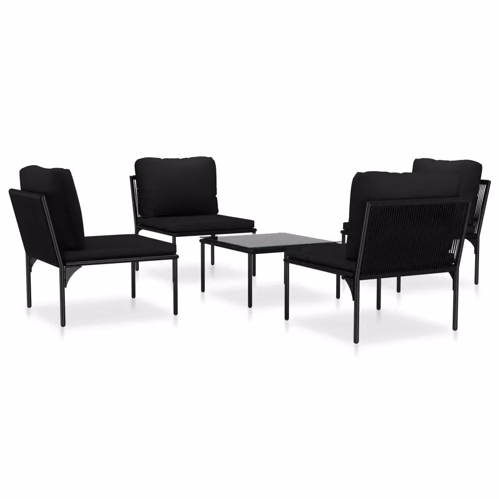 Set da giardino vidaXL composto da 5 pezzi con divano a L, poltrone, tavolino e cuscini antracite – 2