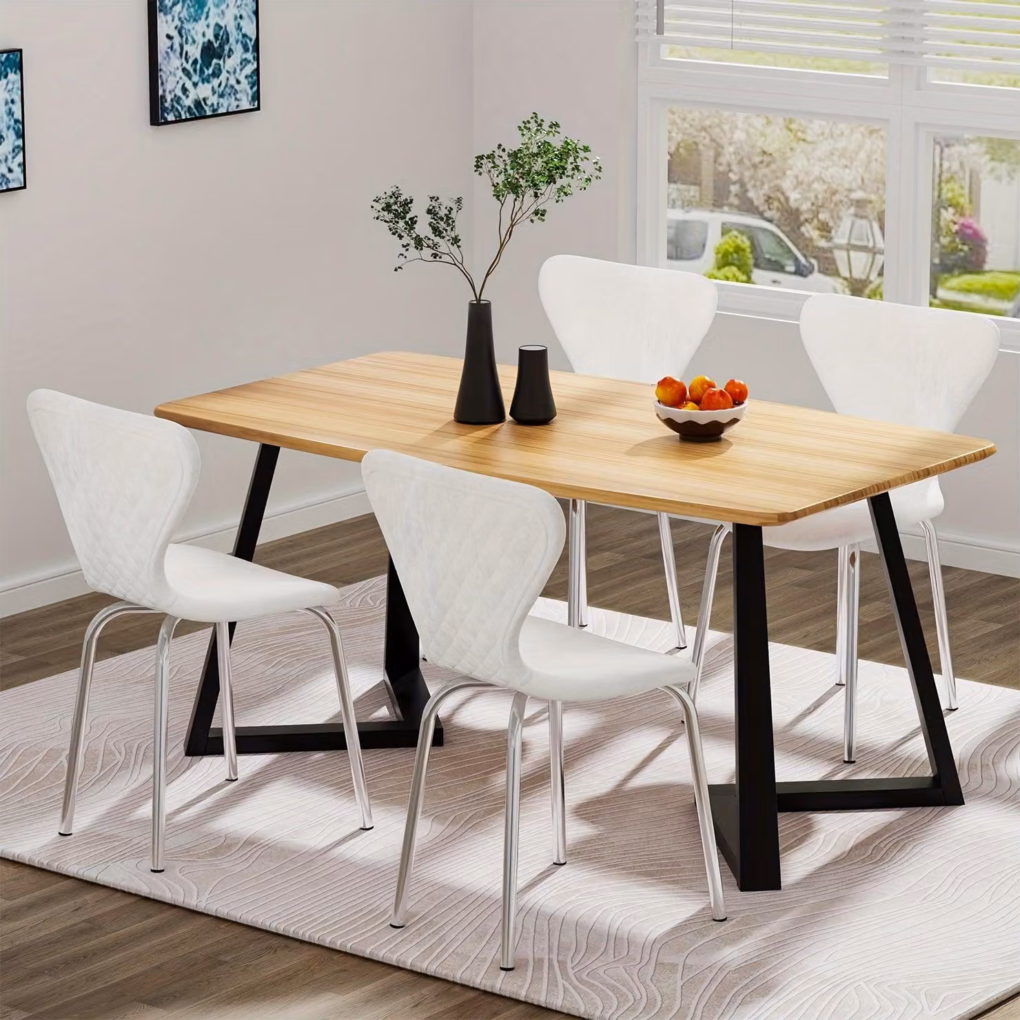 Set di 2 sedie da ufficio ergonomiche, con schienale alto e gambe in metallo