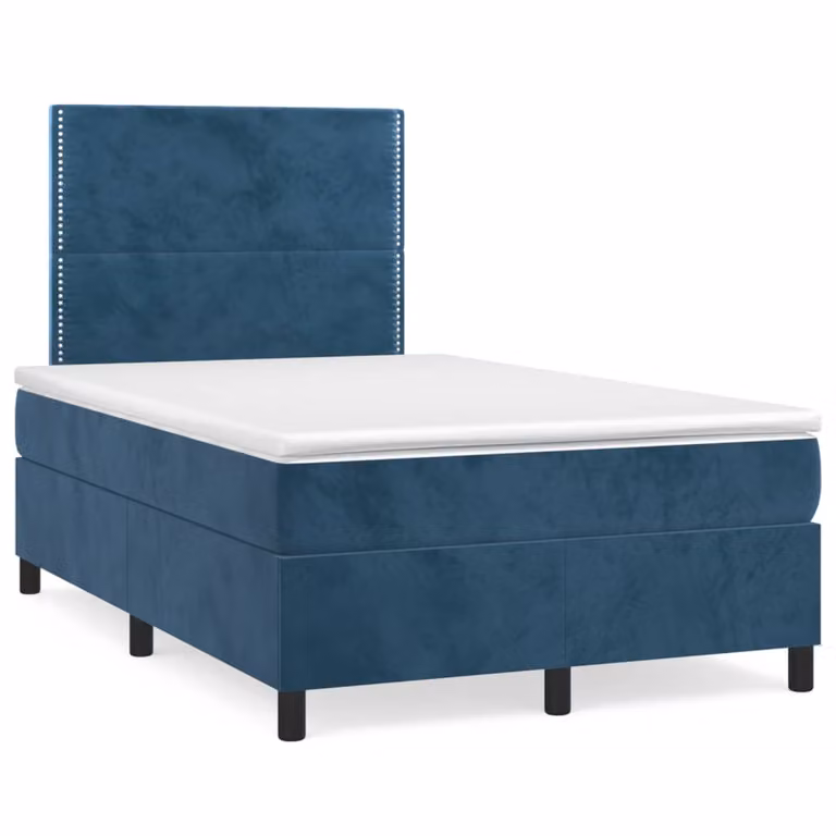 Letto Ibrido vidaXL in Velluto Blu con Illuminazione LED e Porta USB, L/P/H: 120 x 200 x 123 cm