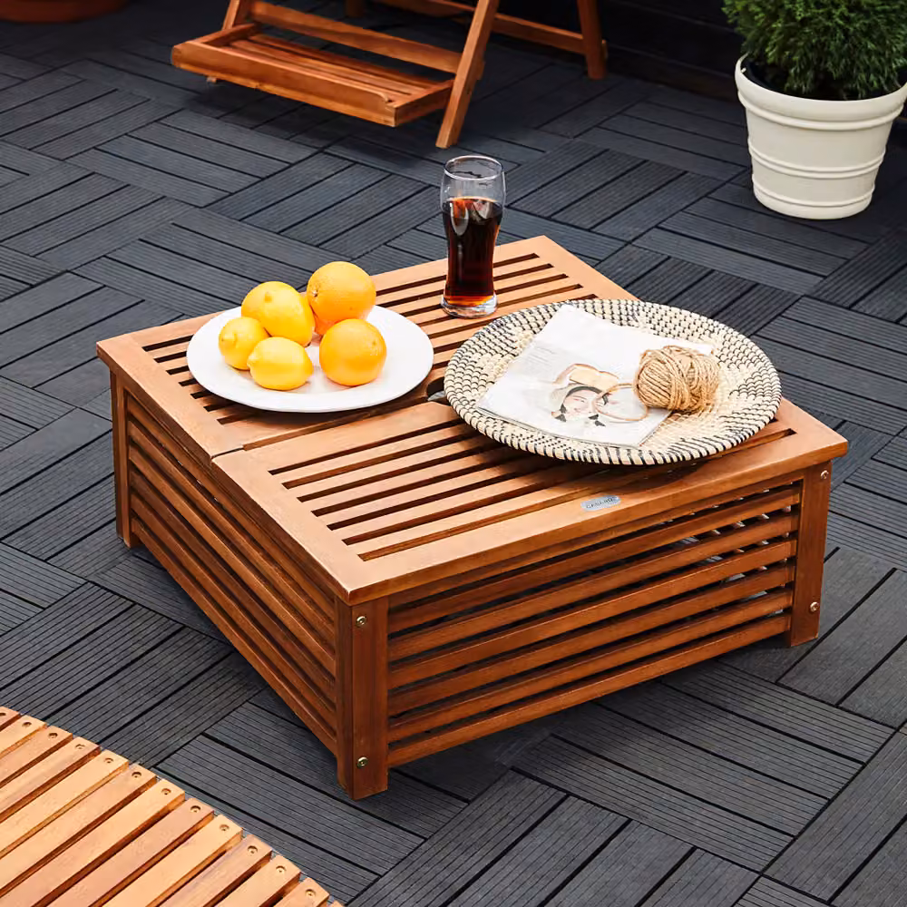 Supporto per ombrellone Deuba in legno di acacia marrone – 2