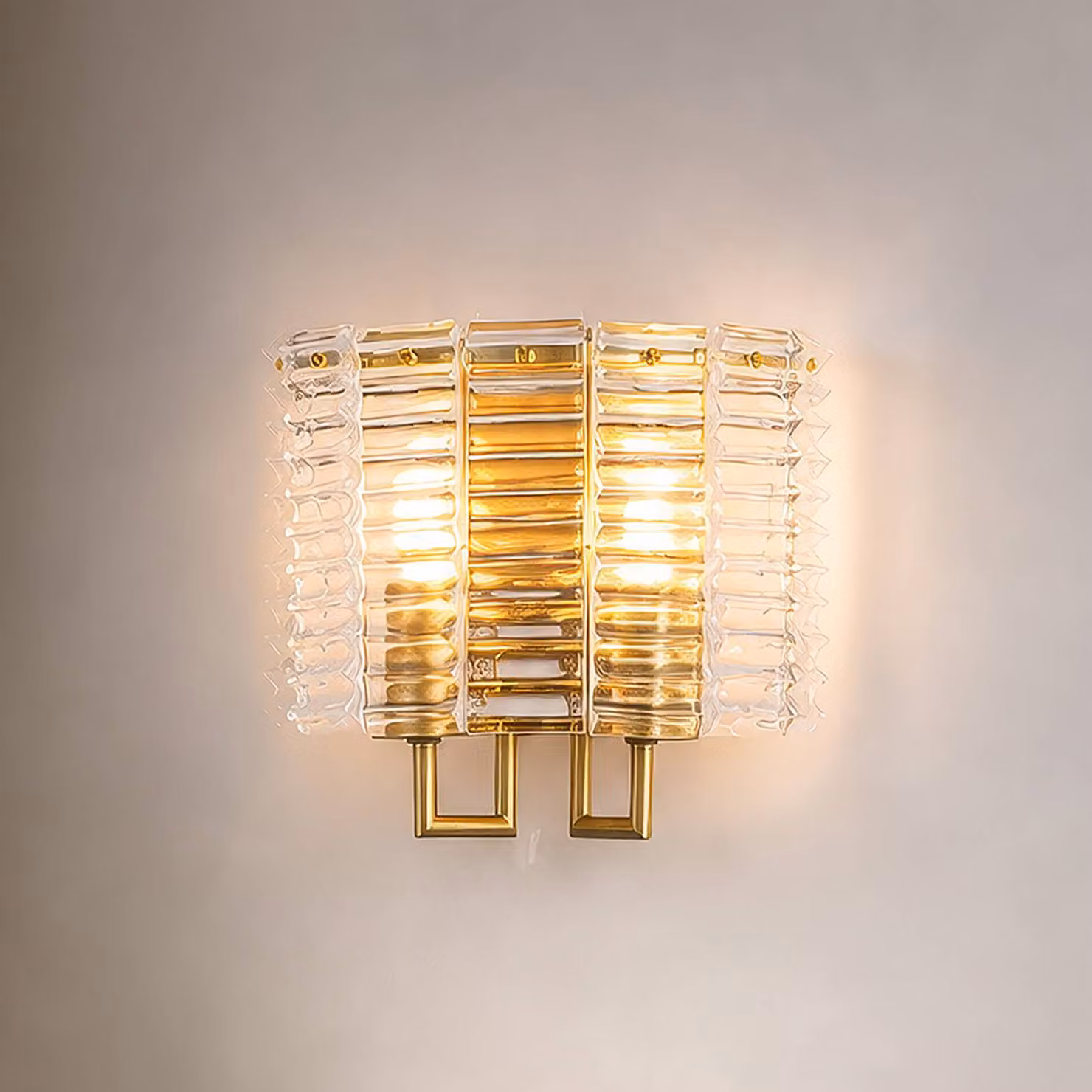 Searchlight Applique da parete Flute, dimmerabile, Ottone / Oro, Soggiorno / Sala da pranzo, Metallo, Applique