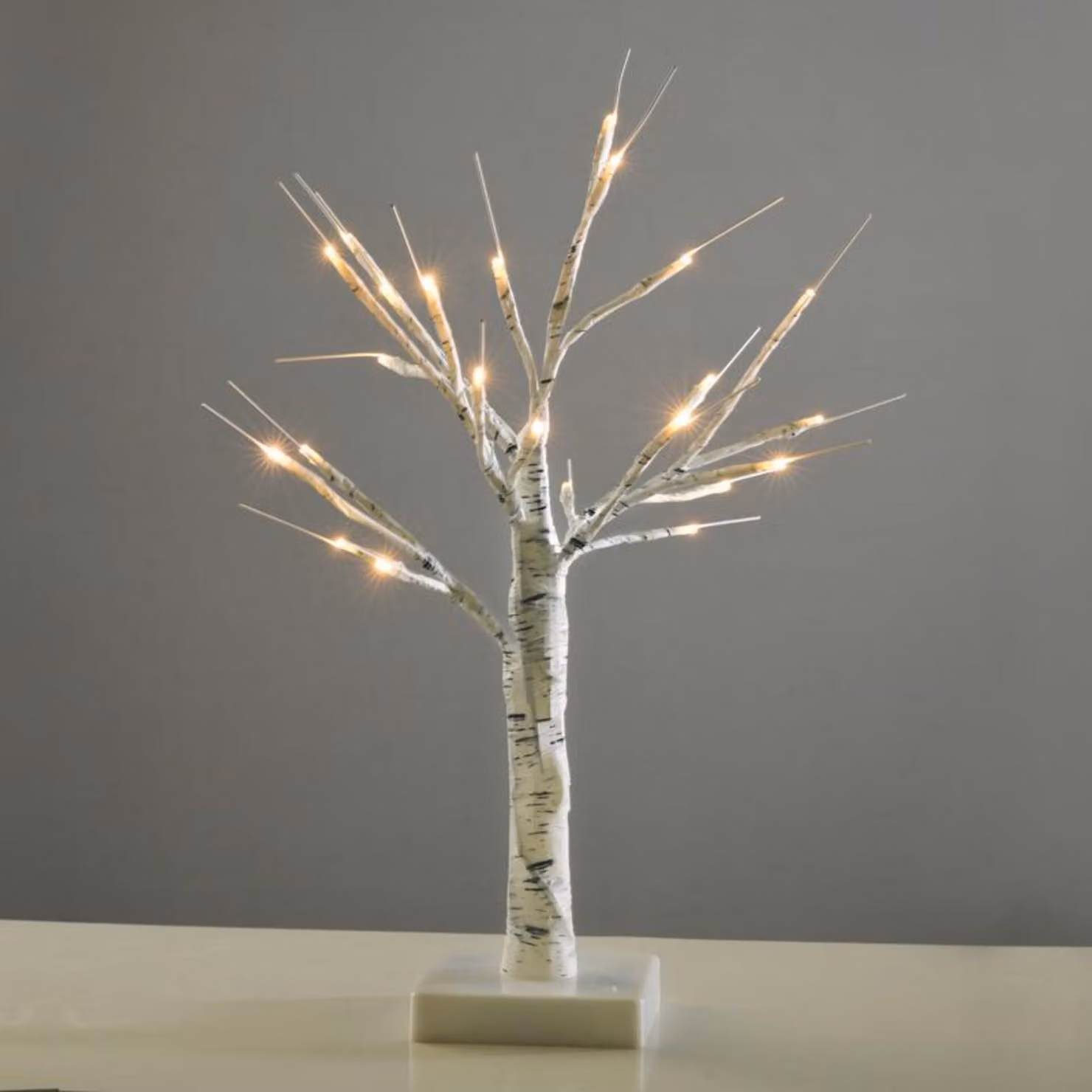 Albero di neve ACA Lighting, bianco, 24 LED, 3xAA batteria bianco caldo IP20 45cm XTREWWW452A