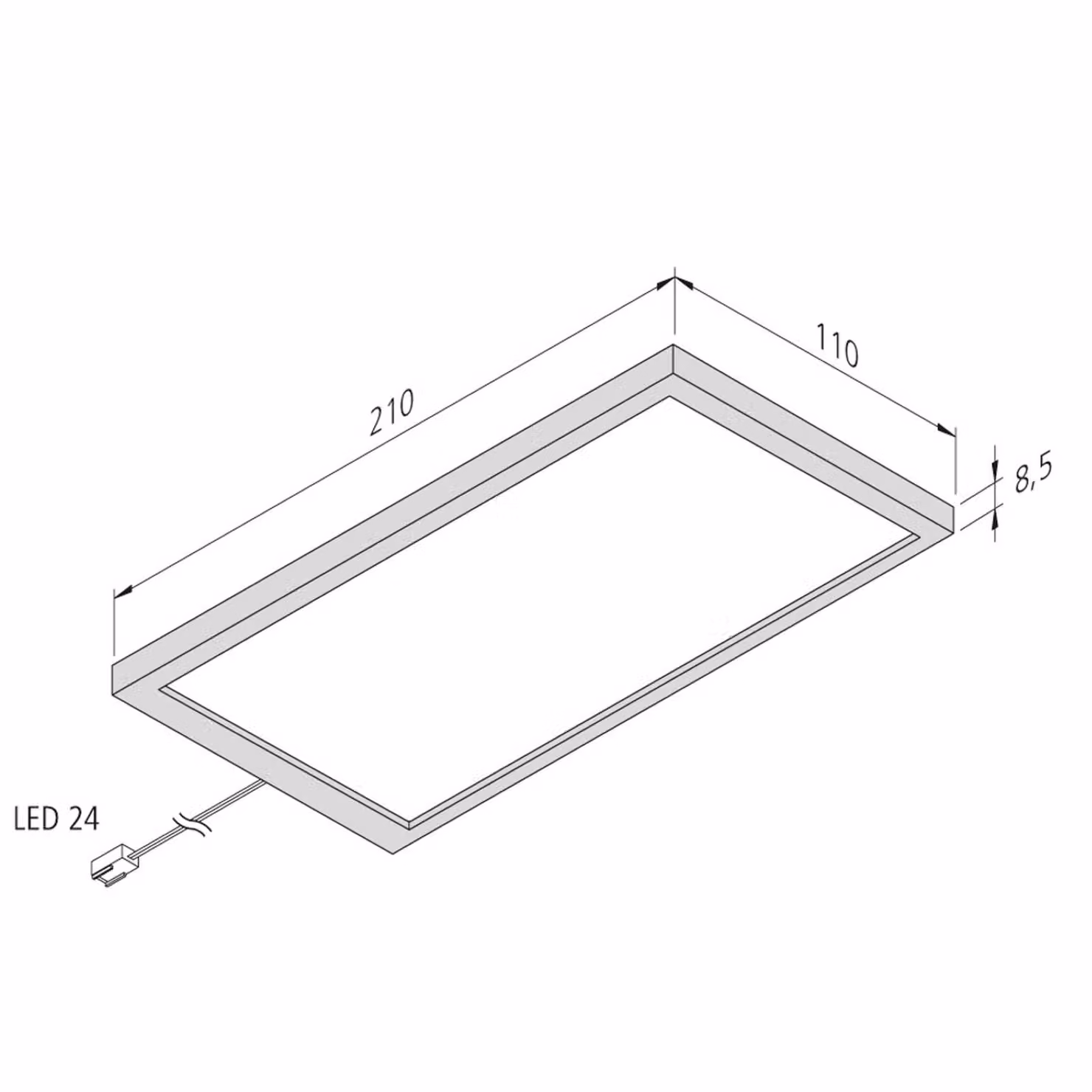 Hera Lampada LED per mobili Sky Set da 3 pezzi 4.000K acciaio inox Sky, dimmerabile, Alluminio / Grigio / Zincato, Cucina, Plastica, Moderno, Lampade per mobili