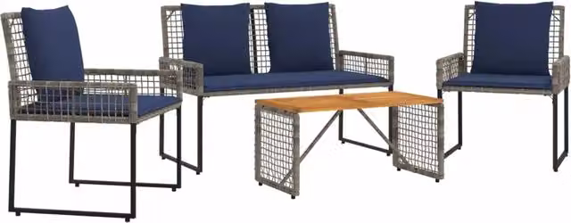 Set di Mobili da esterno | Set Salotto da Giardino con cuscino acciaio