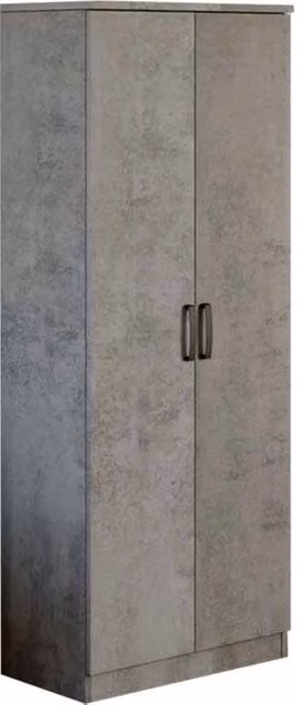 Armadio scarpiera multiuso grigio cemento due ante 6 ripiani h.182x71x38 cm