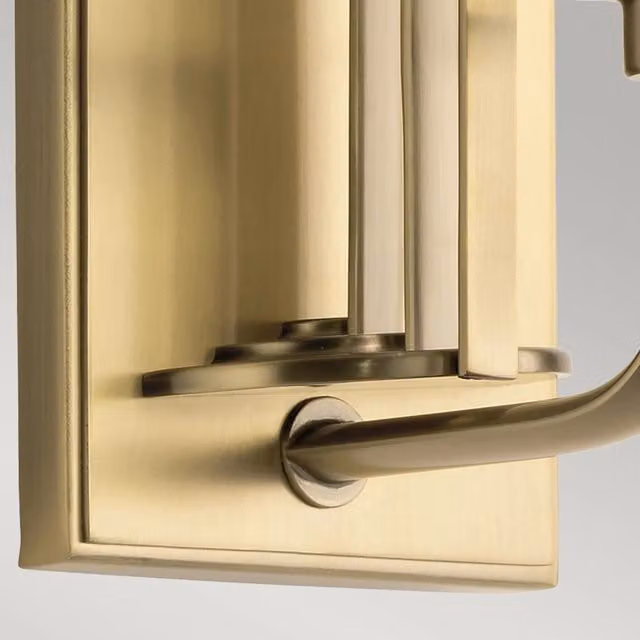 Applique da parete KICHLER Kimrose in ottone spazzolato e vetro trasparente, stile Art Deco, attacco E14
