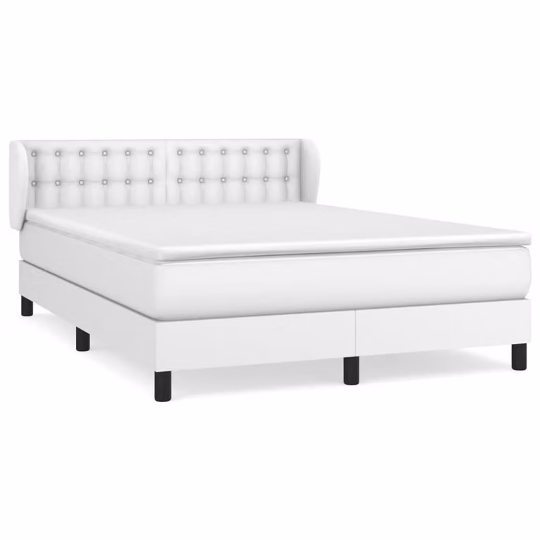 Giroletto a Molle con Materasso Bianco 140x200 cm in Pelle finta
