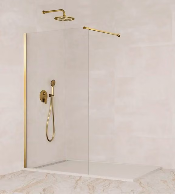 Parete doccia fissa Screen 8 mm 100 cm (96,5-98,0 cm) oro, vetro trasparente