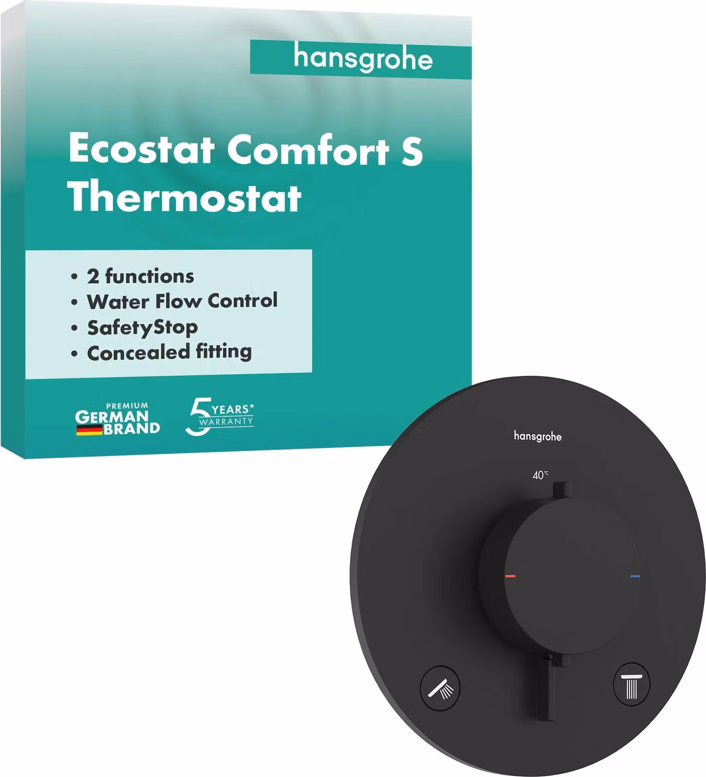 hansgrohe Set di finitura termostato da incasso Ecostat Comfort S 2 utenze MSW, 1 pz.