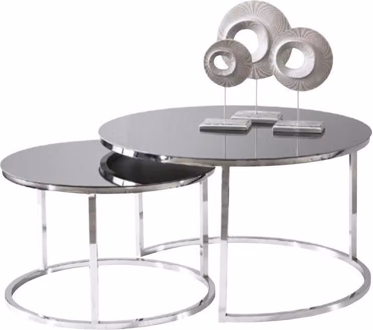 Couchtisch Luxus Set Beisteltisch Kaffeetisch Silber Wohnzimmer Design