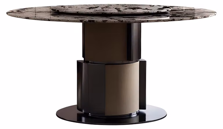 Tavolo elegante con finitura effetto marmo. Tavolo da cucina raffinato. Arredamento