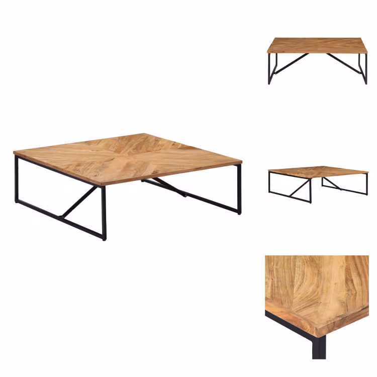 vidaXL Tavolino 110 x 110 x 36 cm in legno massiccio di acacia - Tavolini da caffè