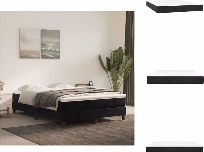 vidaXL Materasso a molle insacchettate nero 140x190x20 cm in velluto - Materassi