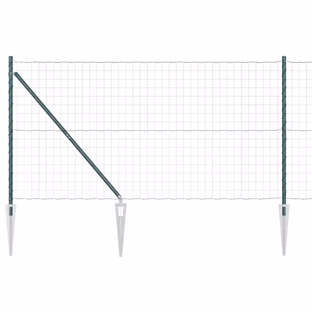 Recinzione Euro vidaXL in acciaio rivestito in PVC verde, L: 25 m, H: 1,2 m – 2