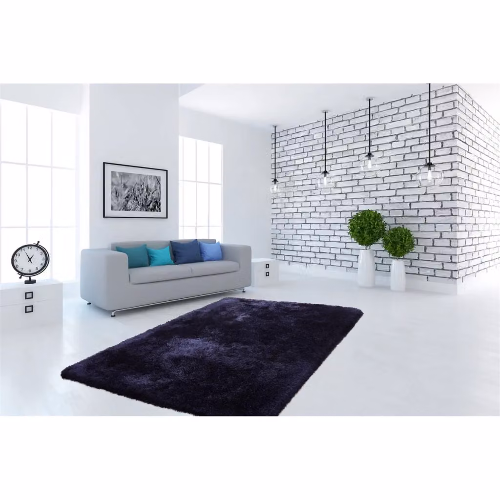 Tappeto Shaggy Blu Kendra Home in Poliestere Hand Tufted per Soggiorno e Camera da Letto – 2