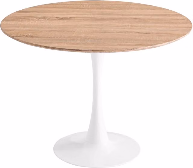LÚZETE - TAVOLO SAN ANTONI Ø120 CM PIEDINO BIANCO PIANO NATURALE