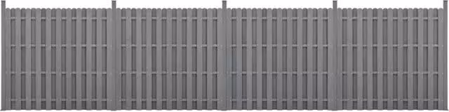 Set di 4 pannelli frangivento e per la privacy in legno composito WPC grigio H: 185 cm x L: 747 cm – 1