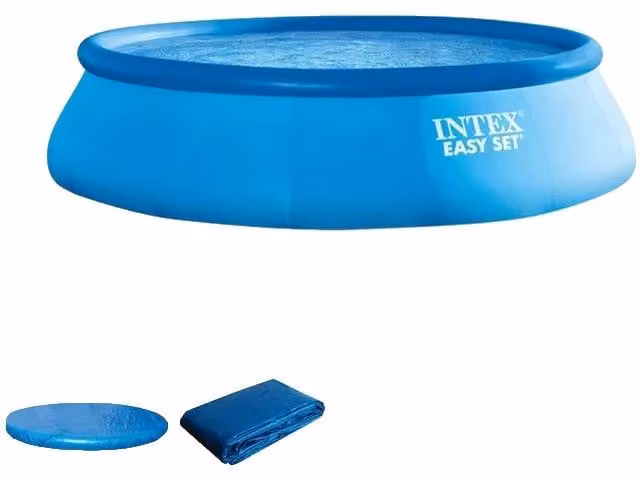 Piscina gonfiabile, realizzata in PVC resistente, facile da montare, telo per il fondo della piscina e copertura per la piscina