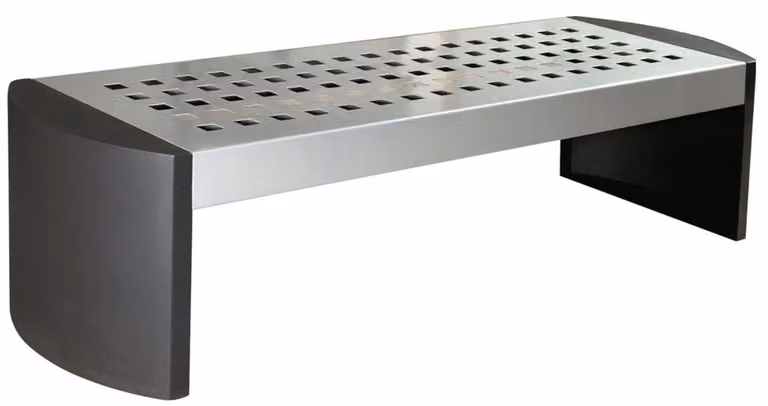 Panchina da giardino in metallo Casa Padrino - Panchina da parco argento/grigio 200 cm