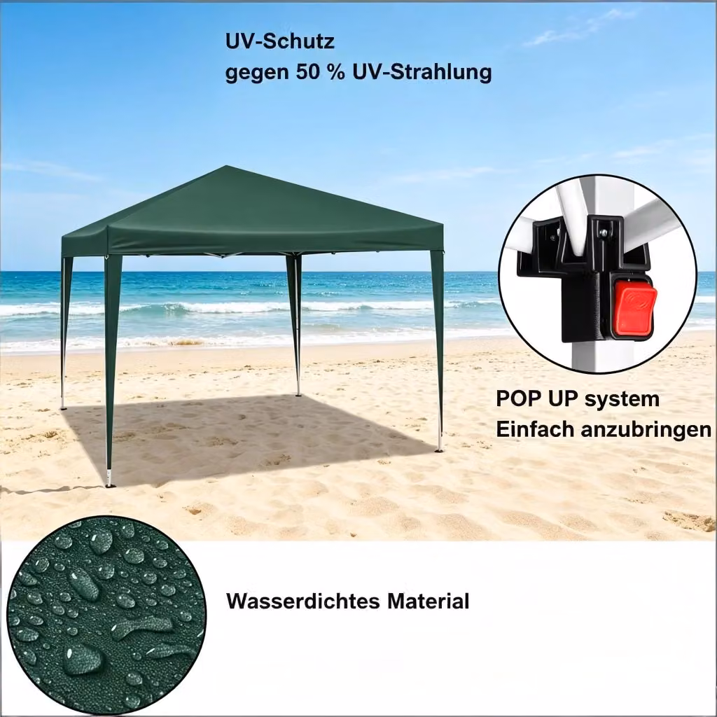 Gazebo regolabile REDOM verde L/P: 300 x 300 cm – 2