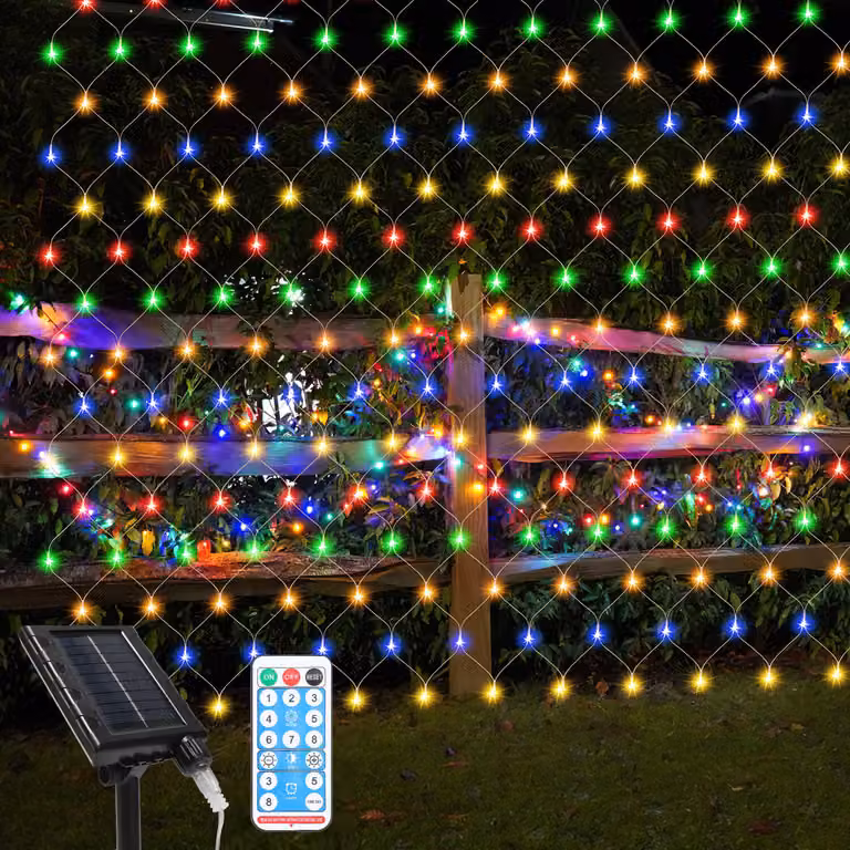 Jopassy Solar Fairy Lights 3M x 2M Tenda luminosa con telecomando Timer Festa di Natale Decorazione giardino colorato