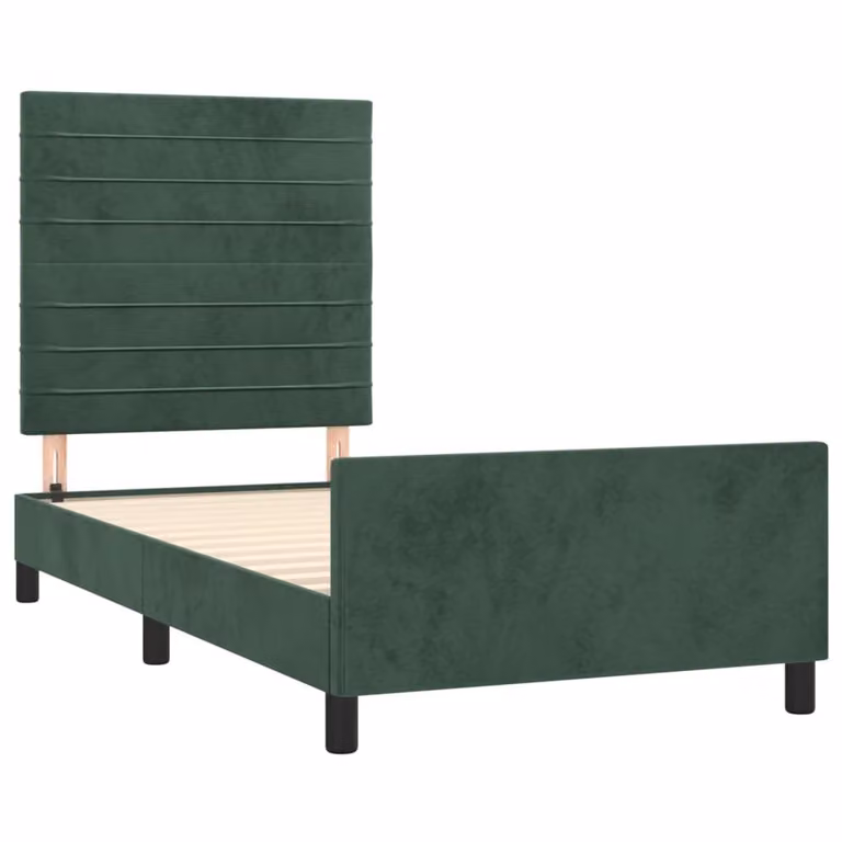 Giroletto senza Materasso Verde Scuro 80x200 cm in Velluto