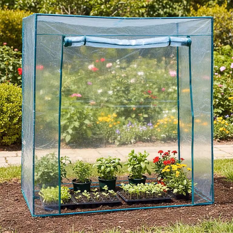 Serra in plastica trasparente con sistema a incastro - 170 x 80 cm - Serra da giardino resistente ai raggi UV e alle intemperie