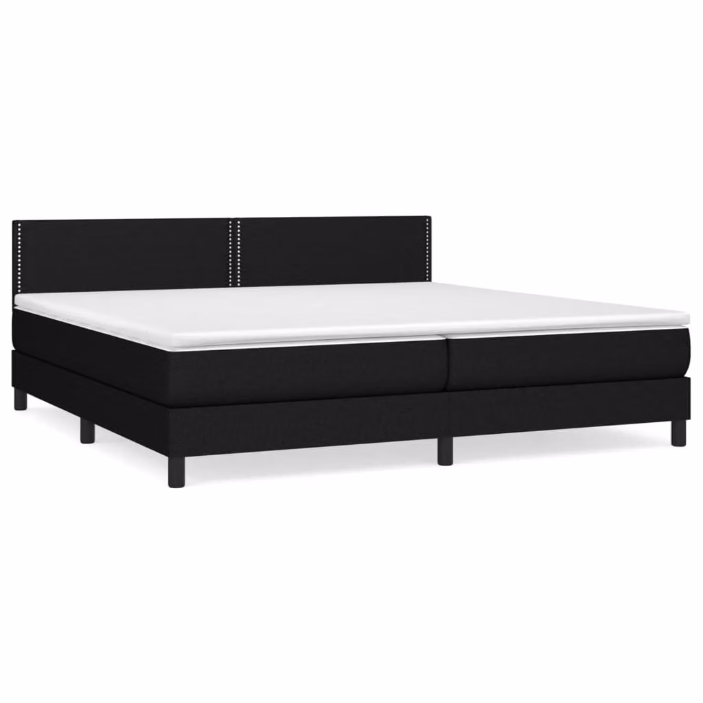 Giroletto a Molle con Materasso Nero 200x200 cm in Tessuto