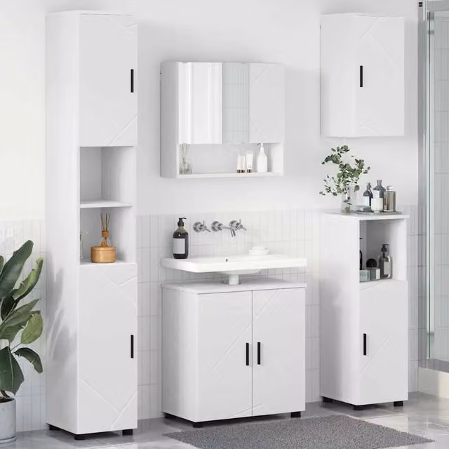 Set di mobili per il bagno 5 pz Bianco 61 x 35 x 64 cm 3392983
