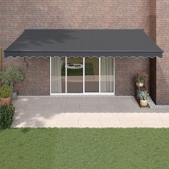 Tenda da Sole Retrattile Antracite 5x3 m in Tessuto e Alluminio 3154465