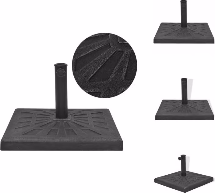 vidaXL Supporto per ombrellone in resina quadrato nero 19 kg - Supporto per ombrellone