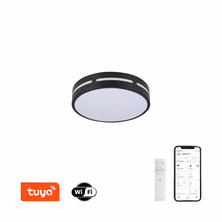 Immax NEO LITE PERFECTO Apparecchio da soffitto intelligente D30cm, 24W nero Tuya Wi-Fi
