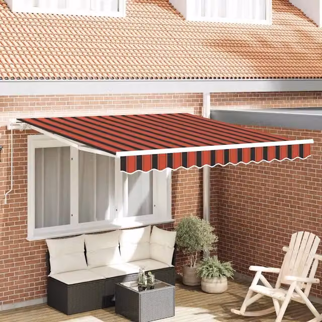 Tenda retrattile Arancione e Marrone 350 x 250 cm 3081631