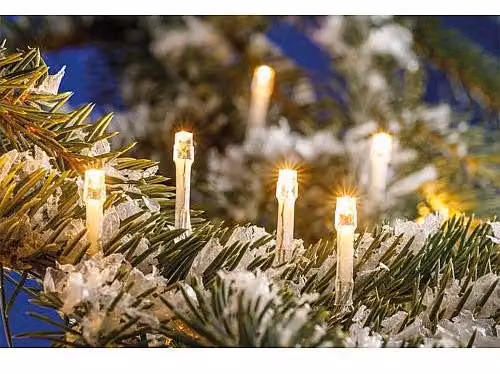 Catena luminosa a LED mini, 24 LED bianco caldo, trasparente, 2,2 metri