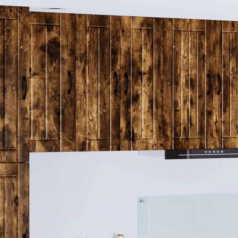 vidaXL Mobile in vetro da parete LUCCA Rovere Fumo 60 x 31 x 80 cm