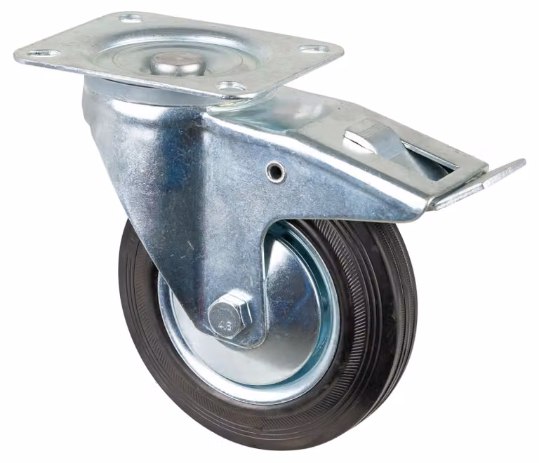 BS ROLLEN Ruota girevole con rotella fissa 160 mm alloggiamento zincato, 135 kg