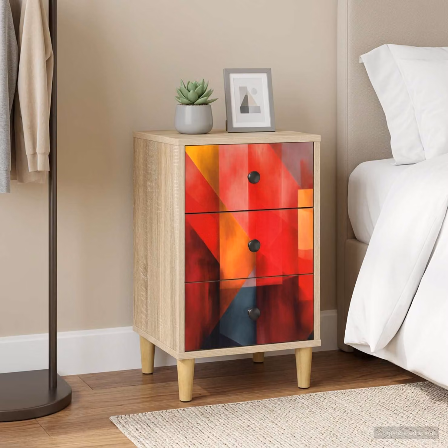 Armadio da Notte vidaXL HEESCH in Rovere Sonoma, L/P/H: 36 x 33 x 60 cm