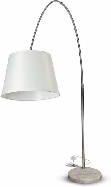 Lampada da terra LED V-TAC con base in marmo e metallo, colore beige e argento, Altezza: 196 cm
