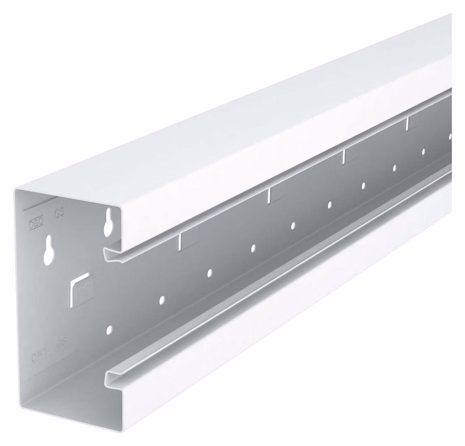 canale da 2 metri per dispositivi integrati o OT simmetrici - Canale a parete 130x70mm RAL9010 GS-S70130RW